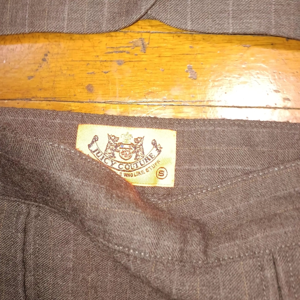 Juicy Coutur Y2k Brown Pinstripe Blazer and Skirt Set - Picture 9 of 9